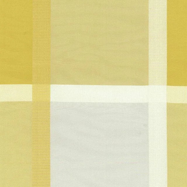 Schumacher Surat Silk Plaid Fabric in Jonquil For Sale