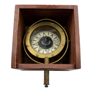 Circa 1960s German & French Navis-Plath Binnacle in Case for a Life Boat