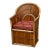Vintage Split Bamboo Armchair With Cushion For Sale