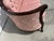 Victorian Vintage Victorian Carved Walnut Tufted Loveseat in Blush Jacquard For Sale - Image 3 of 8