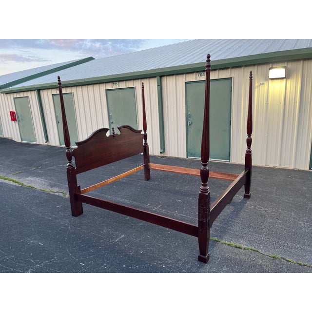 Late 20th Century Kincaid Furniture Limited Edition General William Lenoir King Poster Bed Frame For Sale - Image 5 of 12