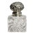 Magnificent Antique Victorian Sterling Silver Repoussé Floral & Swirl Crystal Desk Paperweight Inkwell Luxury Home Decor For Sale
