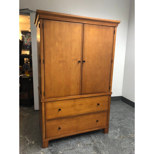 Pottery Barn Two Piece Storage Armoire Chairish