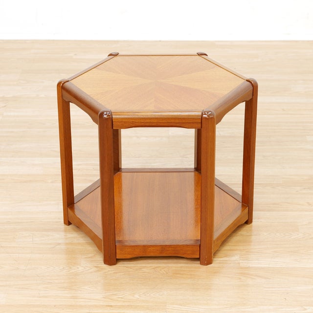 1960s Mid Century Danish Teak Octagonal Coffee Side Table For Sale In Los Angeles - Image 6 of 8