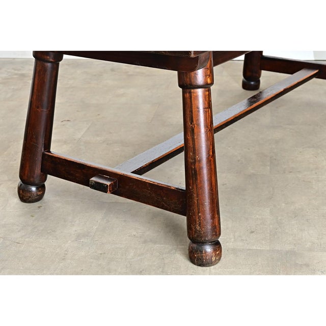 French Mid-Century Brutalist Pine Dining Table For Sale - Image 14 of 14