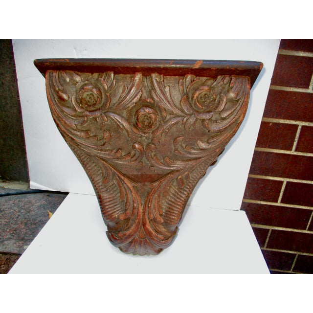 Late 19th Century Walnut Hardwood Carved Wall Shelf For Sale - Image 9 of 9