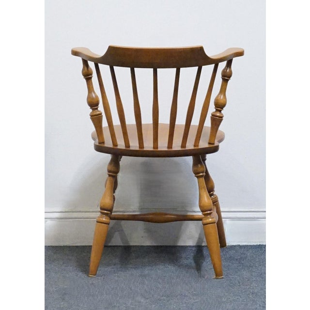 Wood Conant Ball Solid Hard Rock Maple Colonial Early American Spindle Back Dining Side Chair 3525 2111 For Sale - Image 7 of 9