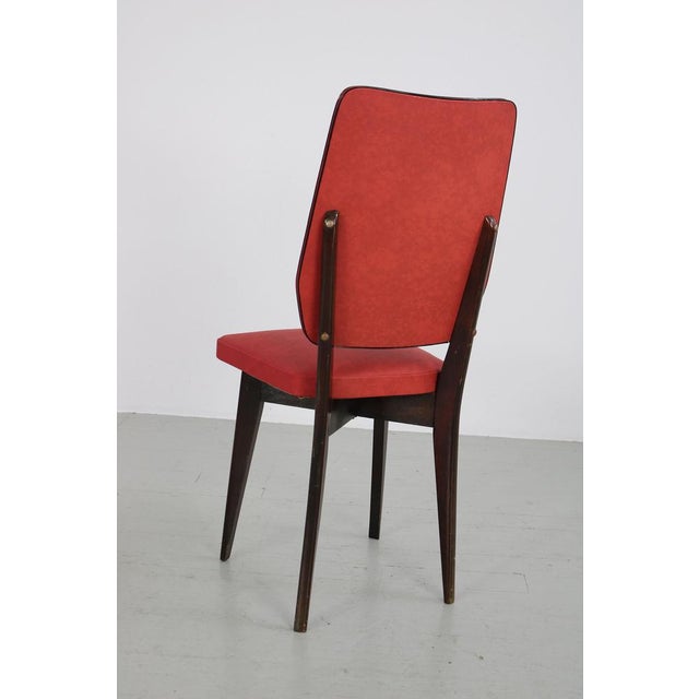 Kitchen Chair with Red Synthetic Leather Cover, 1960s For Sale - Image 18 of 18