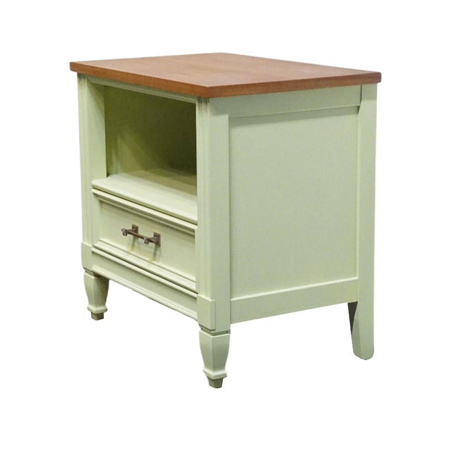 BASSETT FURNITURE Ticino Collection 24" Nightstand in Cherry and White Finish 238-96-270 25" High 24.5" Wide 16" Deep We...