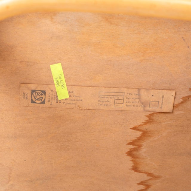 Wood Bentwood Chair in Brown Velvet by Ton For Sale - Image 7 of 8