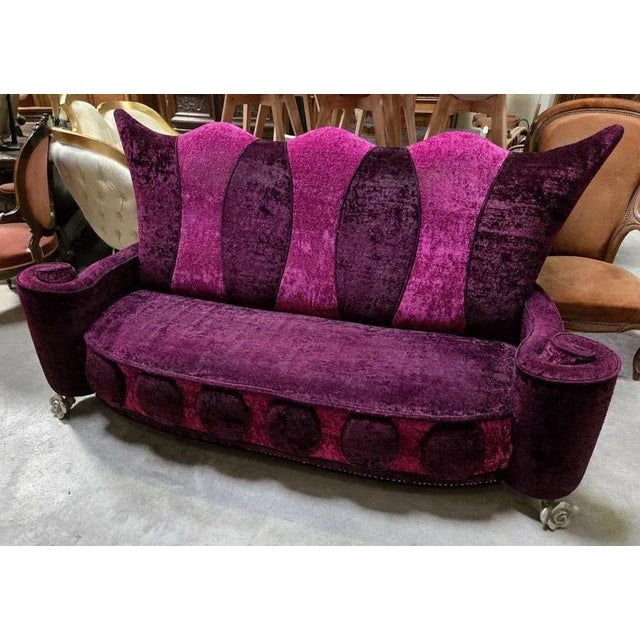 Metal Lucky Sofa in Purple Velvet from Bretz For Sale - Image 7 of 7