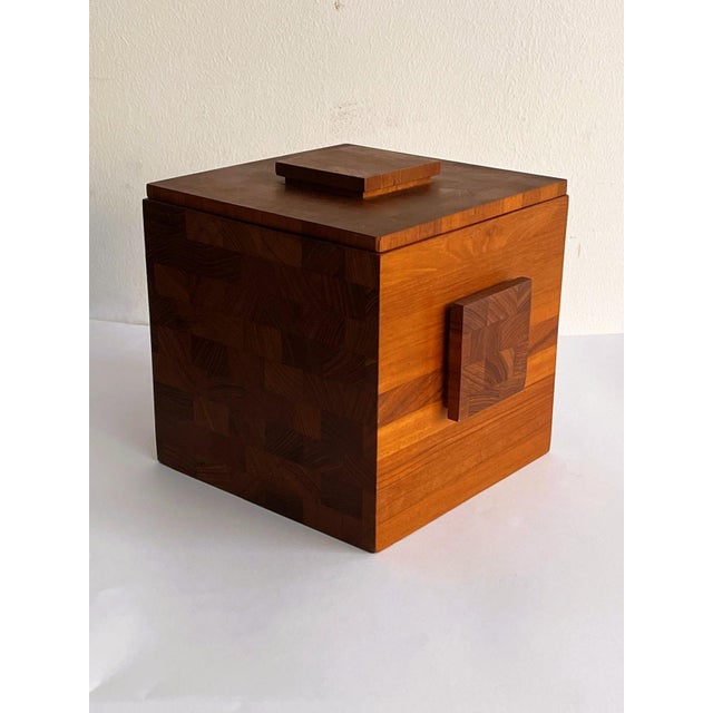 Danish Teak Cubic Ice Bucket, 1960s For Sale - Image 6 of 6