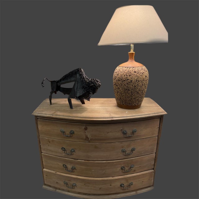 Nice large vintage cork lamp. It is a historical design icon which adds lot of friendliness and warmth to a design. 18”...