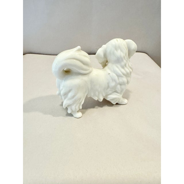 1970s White Porcelain Pekinese Figurine For Sale - Image 5 of 6