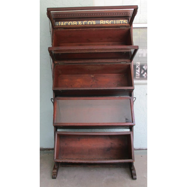 Antique English Jacob & Co’s Biscuits Four Shelf Shop Display Cabinet For Sale - Image 4 of 13