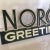 White Vintage "Norcross Greeting Cards" Advertising Display Sign For Sale - Image 8 of 11