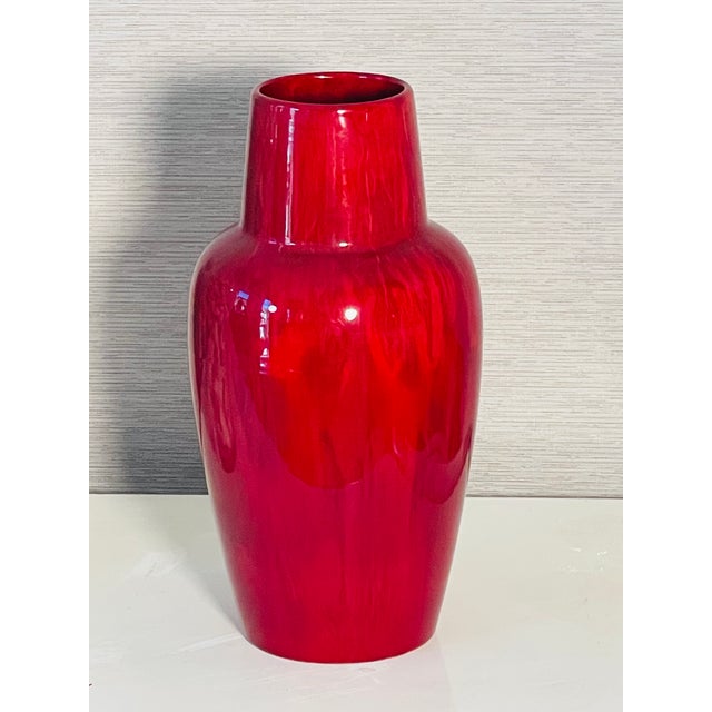 Antique Zsolnay Pecs, Hungary, oxblood red glazed ceramic vase.