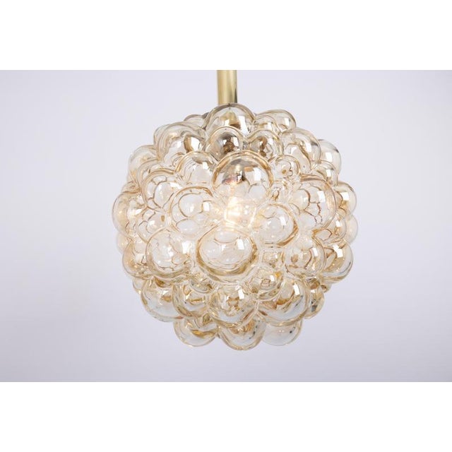 Large Amber Bubble Glass Pendant by Helena Tynell for Limburg, Germany, 1970s For Sale - Image 4 of 12