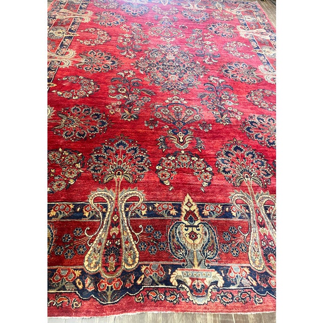 Antique Persian Mohajeran Sarouk Carpet, 8'7" × 12'4" For Sale - Image 10 of 11