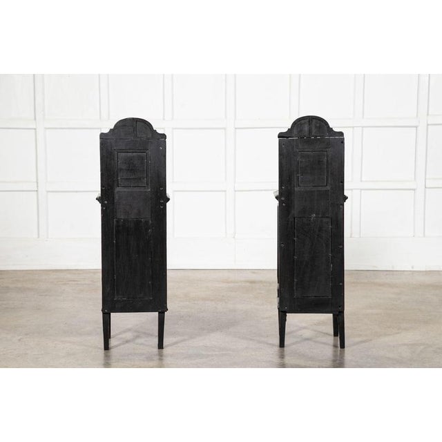 Brown Antique English Ebonised Mahogany Glazed Display Cabinets, 1890, Set of 2 For Sale - Image 8 of 14