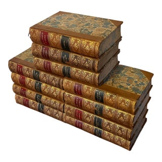 Antique 19th Century Leather Bindings - Books by Sir Edward Bulwer Lytton - 11 Volumes For Sale