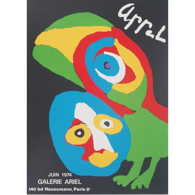 Karel APPEL (1921-2006) Galerie Ariel Original color lithograph poster Signed in the plate On poster paper, 53 x 72 cm...