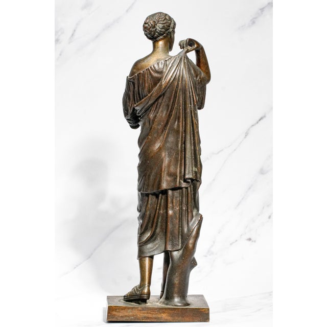 Wonderful High Quality Large Antique Victorian Bronze Statue Sculpture Diana of Gabii Neoclassical Woman Grand Tour For Sale - Image 10 of 17