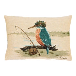 Kenneth Kingfisher the Fisherman Cushion With Feather Filler - 33x46cm (13"x18") For Sale