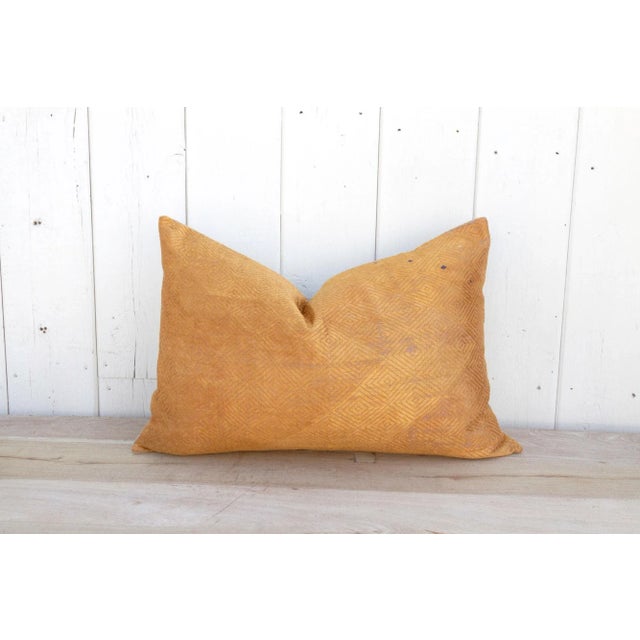 19th Century Jarosite Silk Phulkari Pillow For Sale - Image 5 of 10