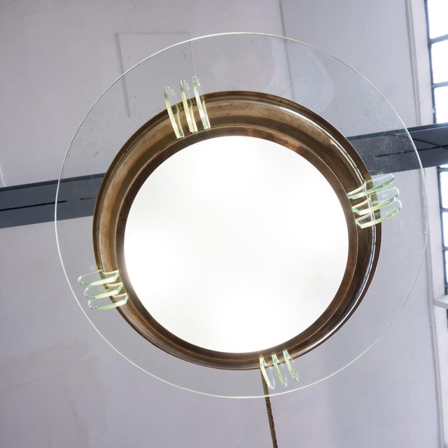 Gold Vintage French Art Deco Pendant Light, 1920 For Sale - Image 8 of 9