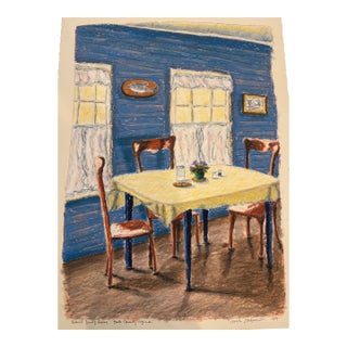 1980s Contemporary Oil Painting "Nimrod Dining Room" by Teresa DiMarco For Sale