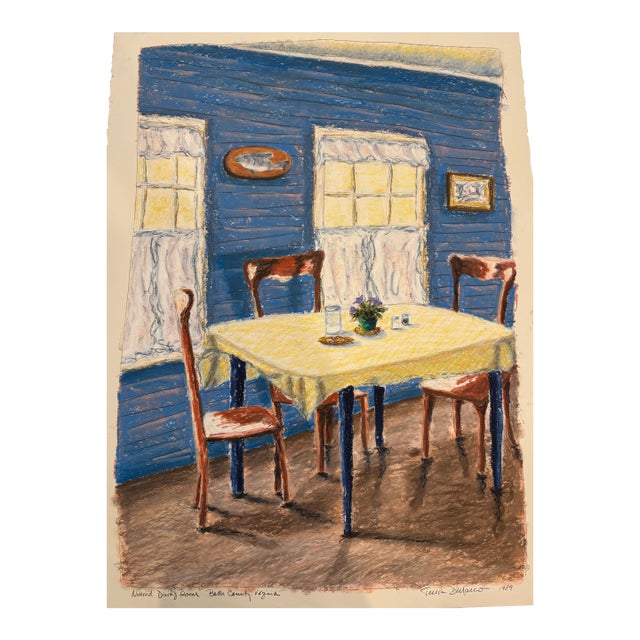 1980s Contemporary Oil Painting "Nimrod Dining Room" by Teresa DiMarco For Sale