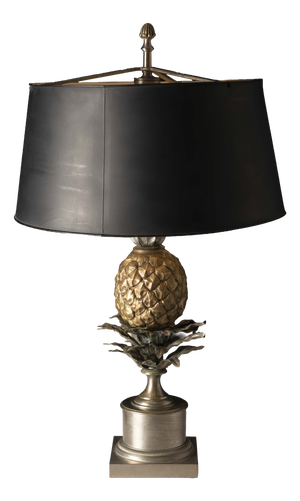Gilt and Silver Bronze Pineapple Table Lamp attributed to Maison Charles, France, 1960s-1970s