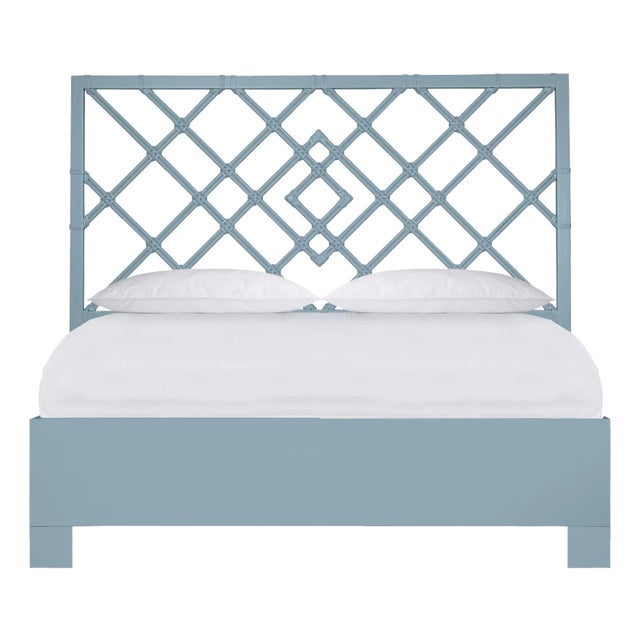 Darien Standard Bed King, Pool Blue For Sale
