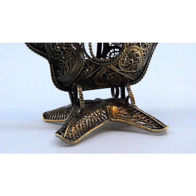 Silver Filigree Caravel with Crosses on the Sails and Masts For Sale - Image 4 of 10