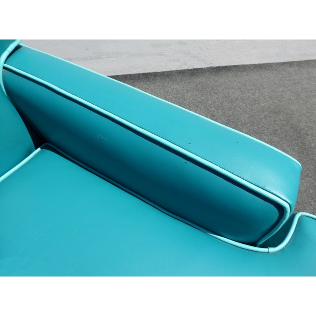 MidCentury Turquoise Vinyl Sofa Chairish
