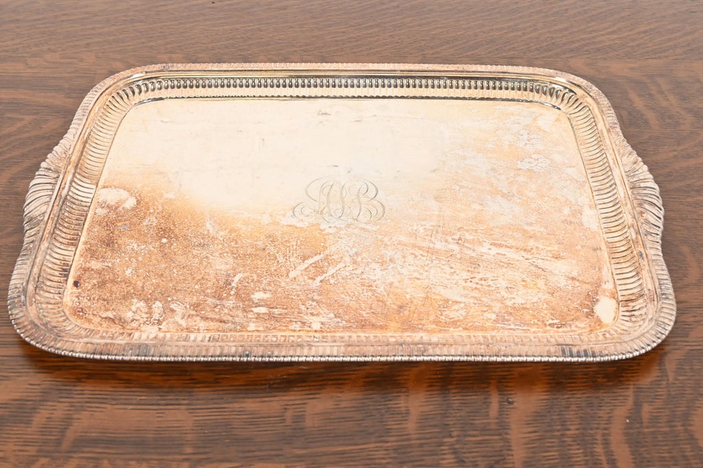 Tiffany & Co. Antique Art Deco Silverplate Serving Tray | Chairish