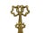A set of three small gilt Rococò style mirrors: (i) one with an oval frame topped with a carved bow and ribbon motif and a...