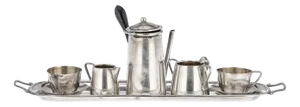 20th Century English Miniature Silver Coffee Service, Birmingham, 1912, Set of 5