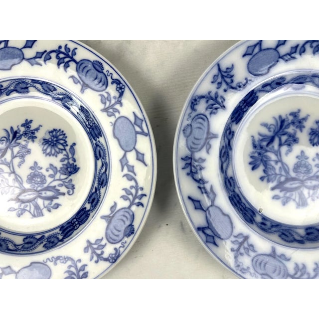 Ceramic Set of 6 Vintage Laveno Blue Onion Plates, Sci Italy Earthenware (21cm) For Sale - Image 7 of 18