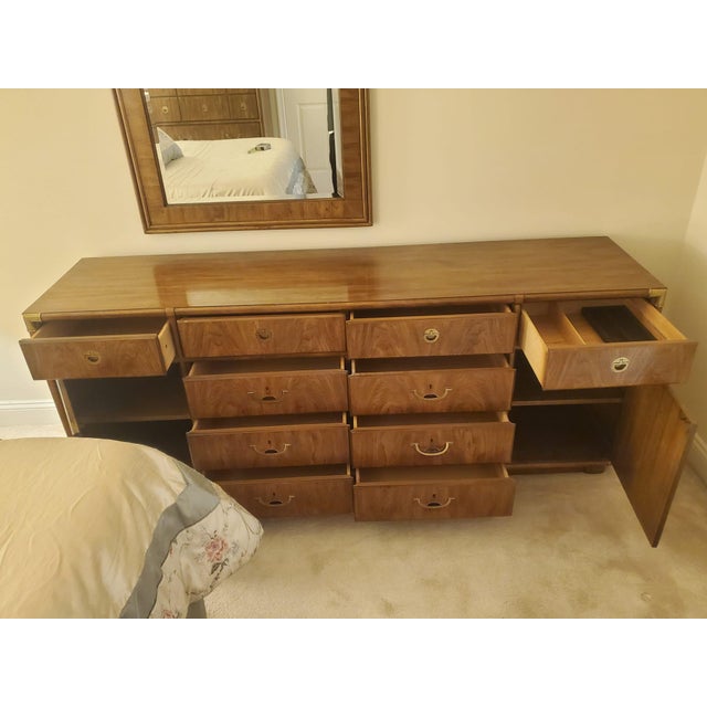 Drexel Heritage Accolade II Campaign Bedroom Suite, 1987 – Complete Matching Collection For Sale - Image 13 of 17