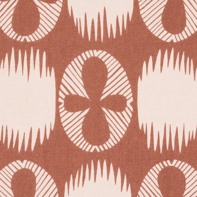 Mid-Century Modern SAMPLE - Schumacher X Drusus Tabor Lunaria Fabric In Blush On Terracotta For Sale - Image 3 of 4