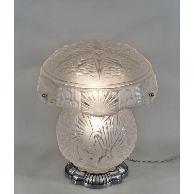 1930s Large French Art Deco Mushroom Lamp by Muller Freres - France For Sale - Image 6 of 16