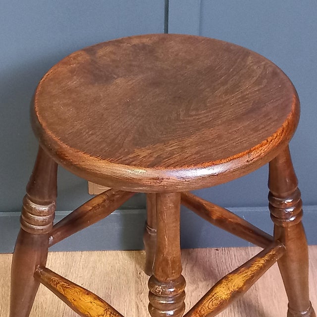 Antique Windsor Stool, 1700s For Sale - Image 6 of 7