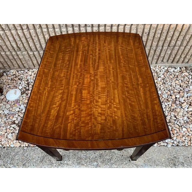 Late 20th Century Henredon Mahogany Inlaid Burlwood DropLeaf Side