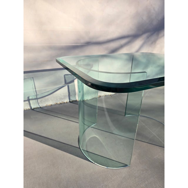 Transparent Late 20th Century Modernist Glass Side Table For Sale - Image 8 of 13