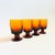 A set of 4 gorgeous wine goblets in amber glass. Lovely simple modern shape with glass that thickens towards the base of...