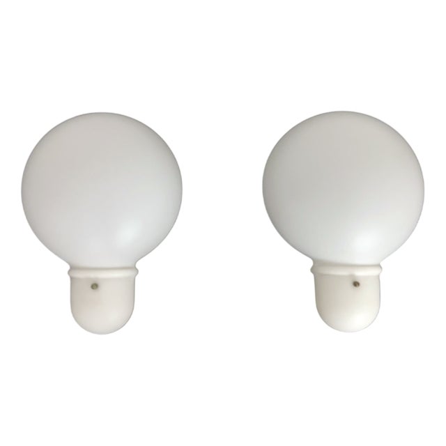 Vintage Italian Lightbulb-Shaped Wall Sconces, 1980s, Set of 2 For Sale