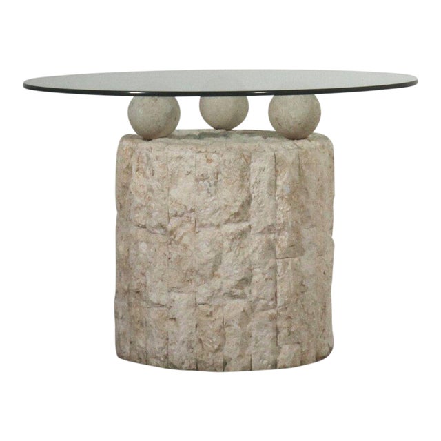 Post Modern Round Mactan Stone Side Table Chairish