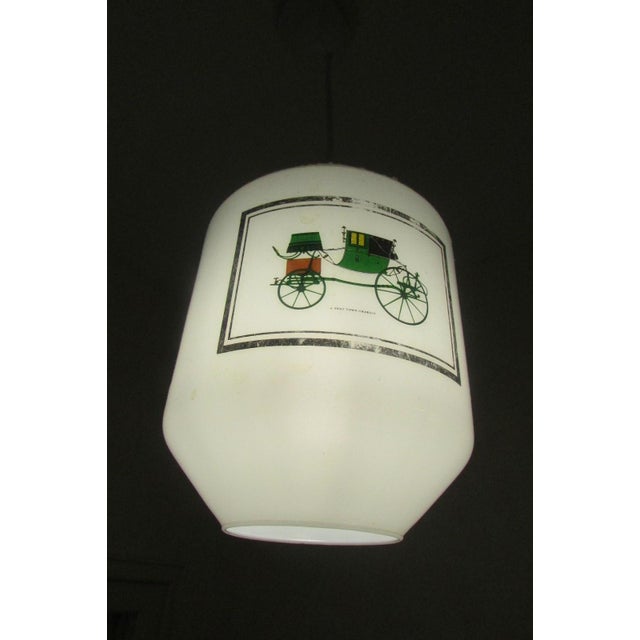 Vintage Suspension Light in Opaline, 1950s For Sale - Image 4 of 10